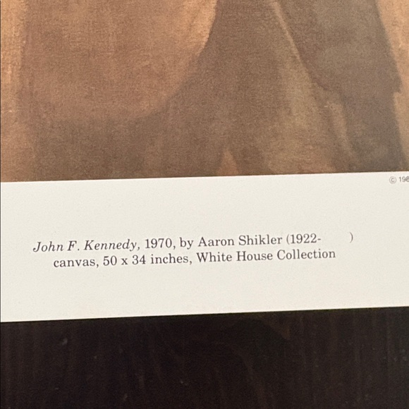 John F Kennedy Art Print of Aaron Shikler 1970 White House Portrait - Picture 3 of 4